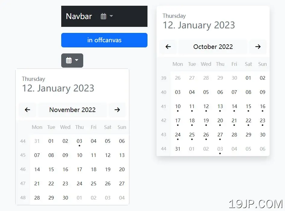 Bootstrap 5 简易活动日历插件 jQuery bsCalendar