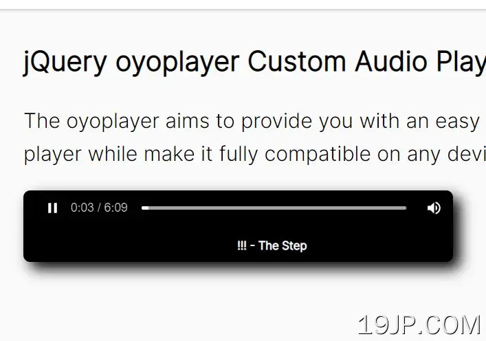 外观现代 自定义音频播放器 jQuery oyoplayer