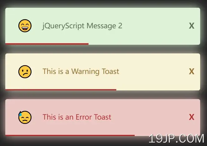 支持自动重定向 Toast通知 jQuery通知