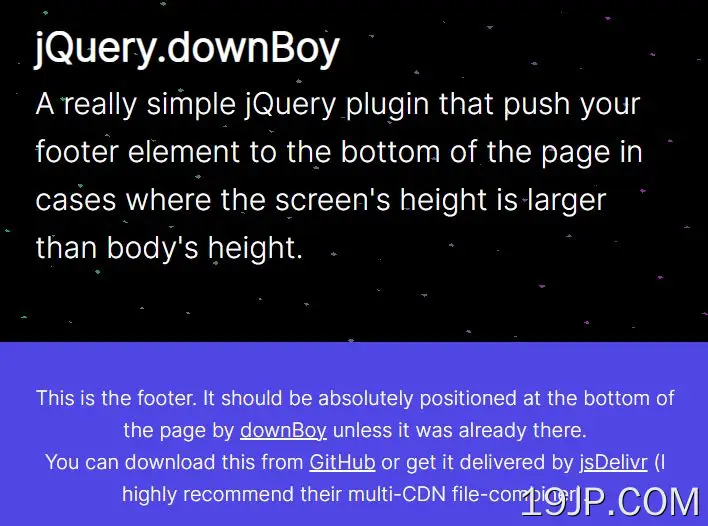 当正文内容较短时，将页脚粘贴到底部 jQuery downBoy