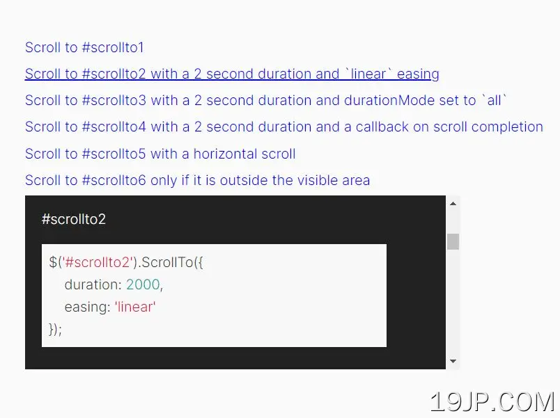 jQuery ScrollTo插件向任何元素添加平滑滚动