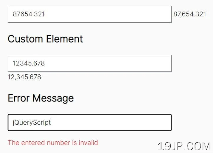 快速jQuery数字输入格式化程序和验证程序