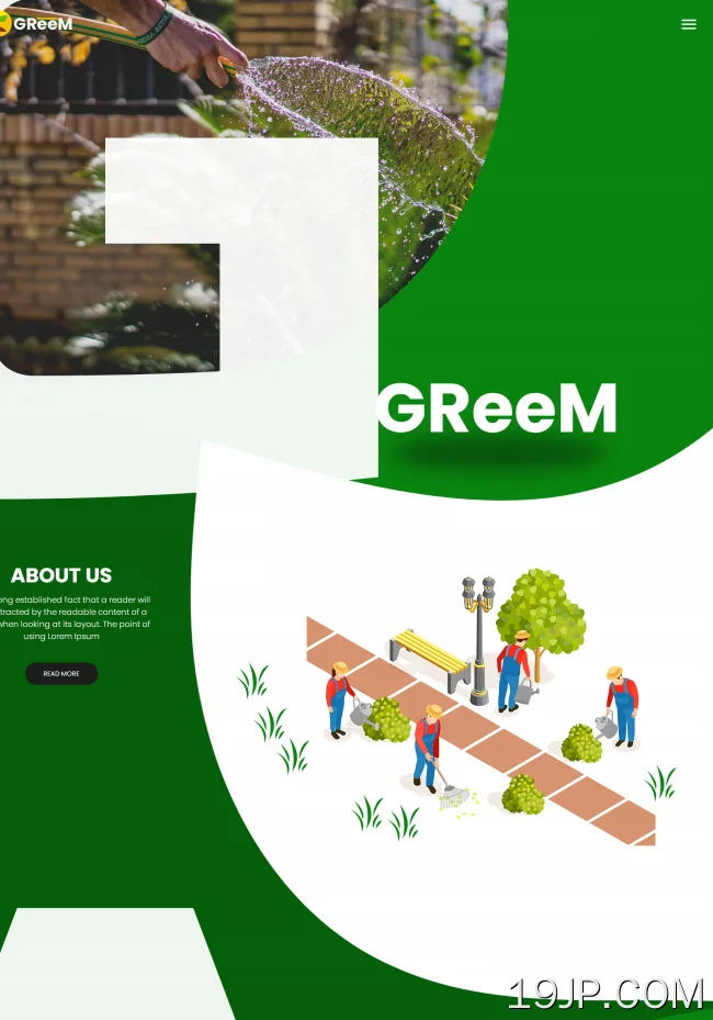 绿色园艺服务管理网站模板