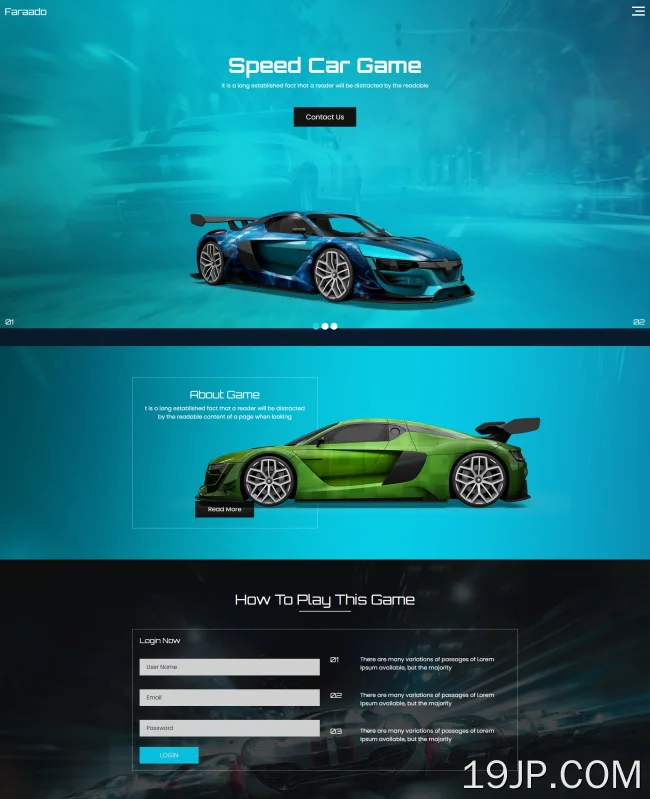 汽车速度比赛游戏网站模板