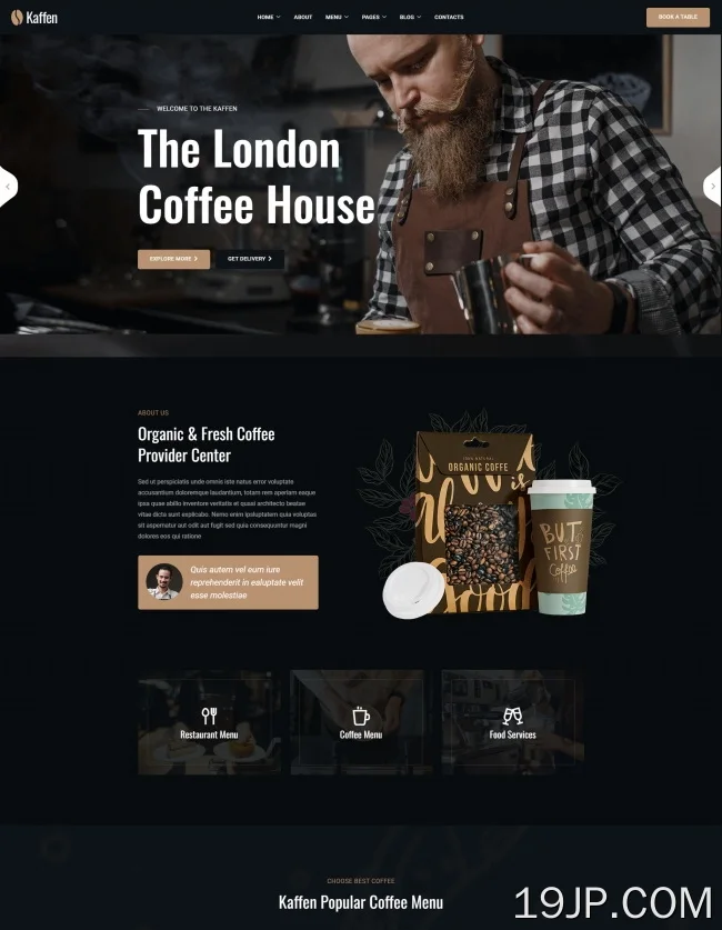 HTML5咖啡屋咖啡饮品店网站模板
