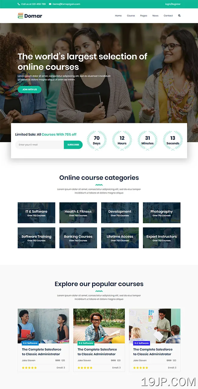在线课程教育网站模板