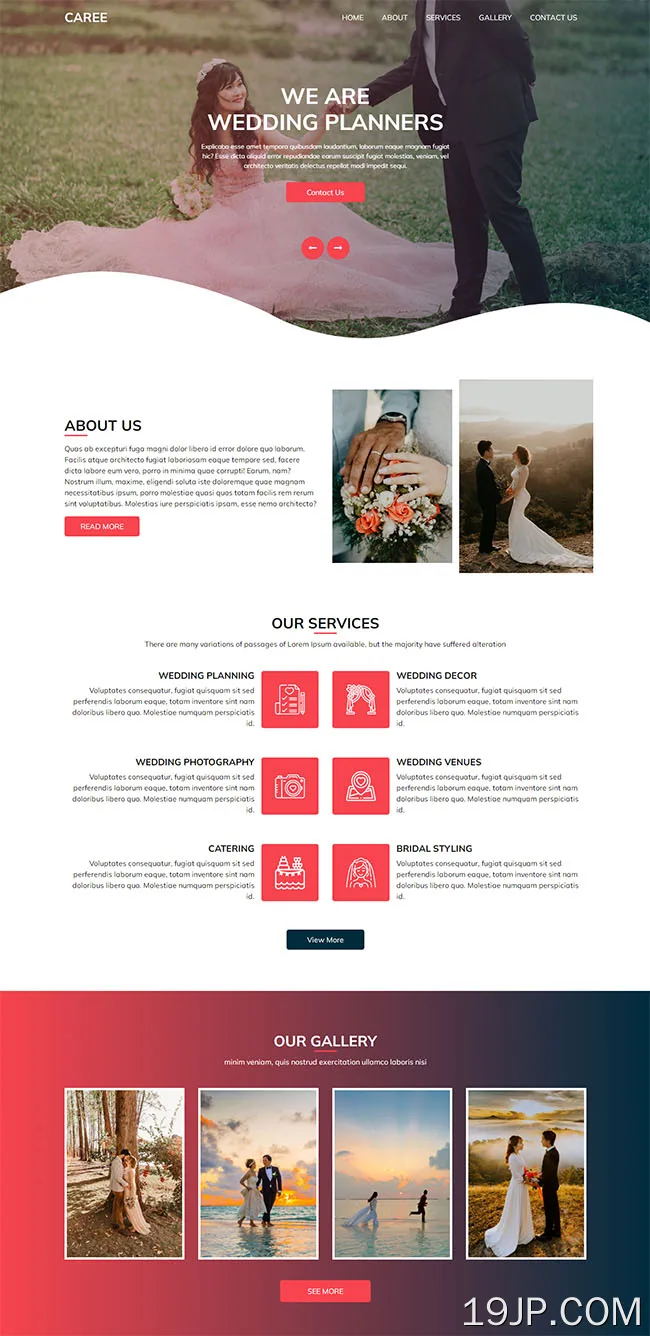 婚礼场地布置婚庆公司网站模板